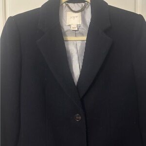 J. Crew Black Suit Jacket with Notched Lapels and Elegant Lining